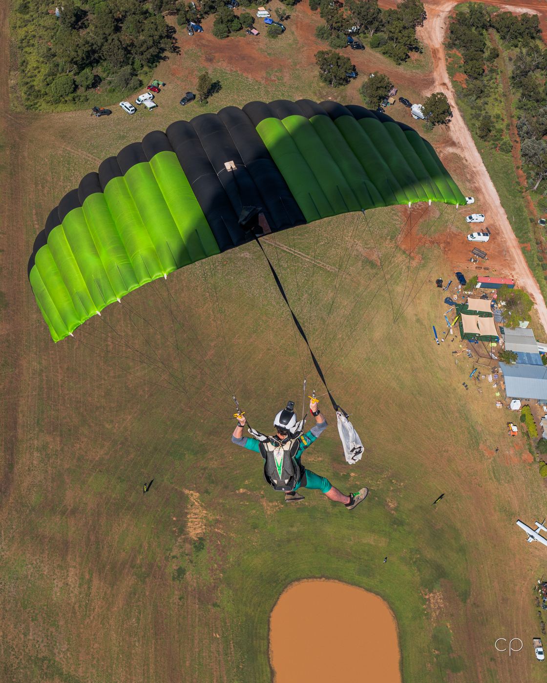 Mason under his green canopy at Object Boogie 2024