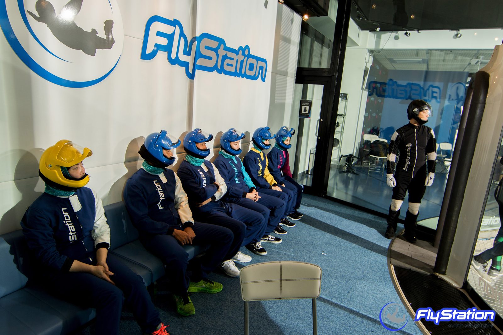 A tunnel camp group at FlyStation Japan